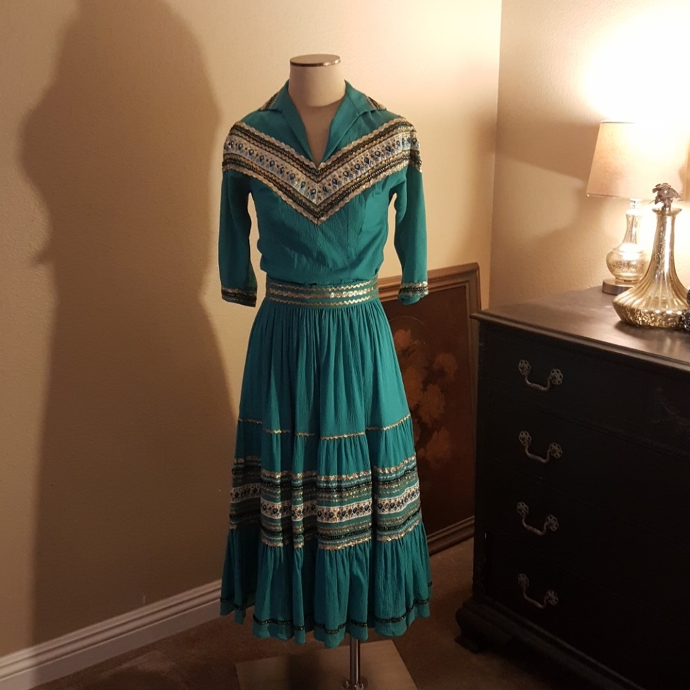 1950's Rodeo/Boho Top & Circle Skirt Reduced Firm!